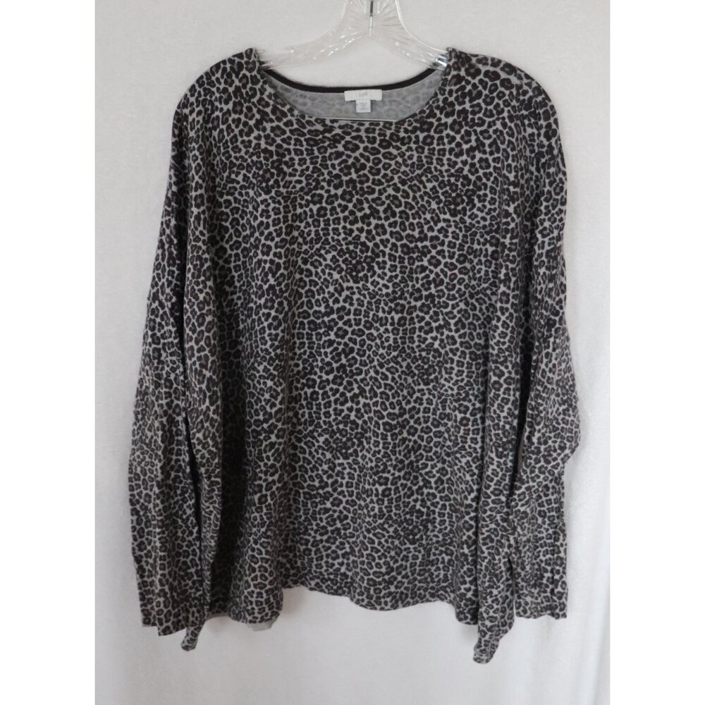 J. Jill animal print crew neck sweater, 4X